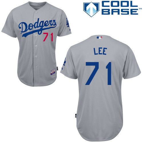 Zach Lee #71 Youth Baseball Jersey-L A Dodgers Authentic 2014 Alternate Road Gray Cool Base MLB Jersey